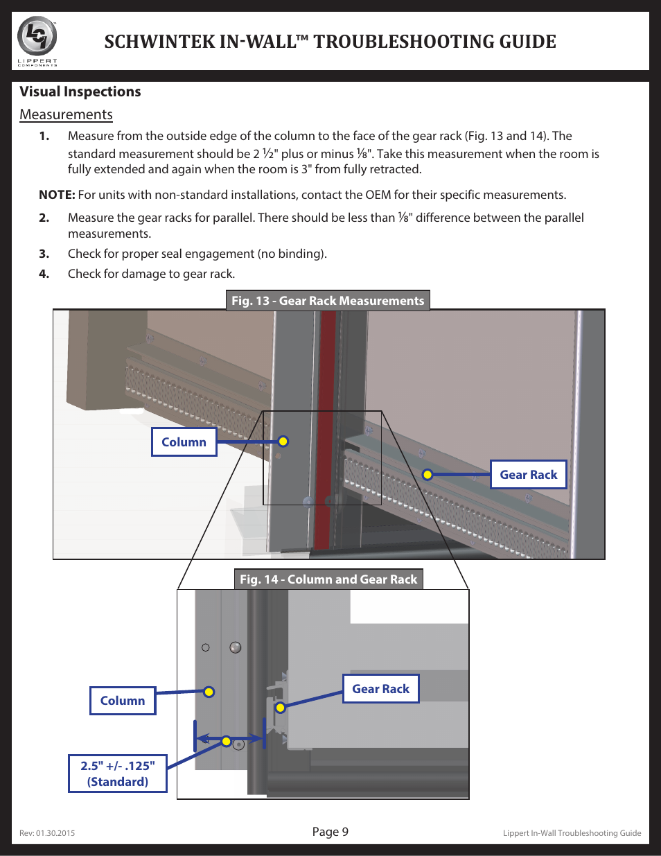 Schwintek in-wall™ troubleshooting guide | Lippert Components Schwintek In Wall Slide-Out System User Manual | Page 9 / 11