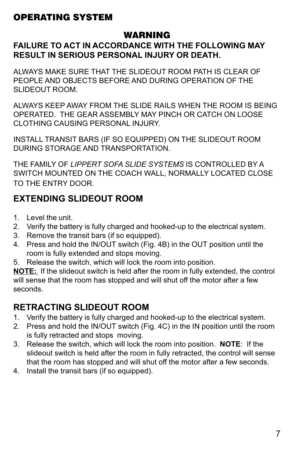 Lippert Components Sofa Slideout System User Manual | Page 7 / 16