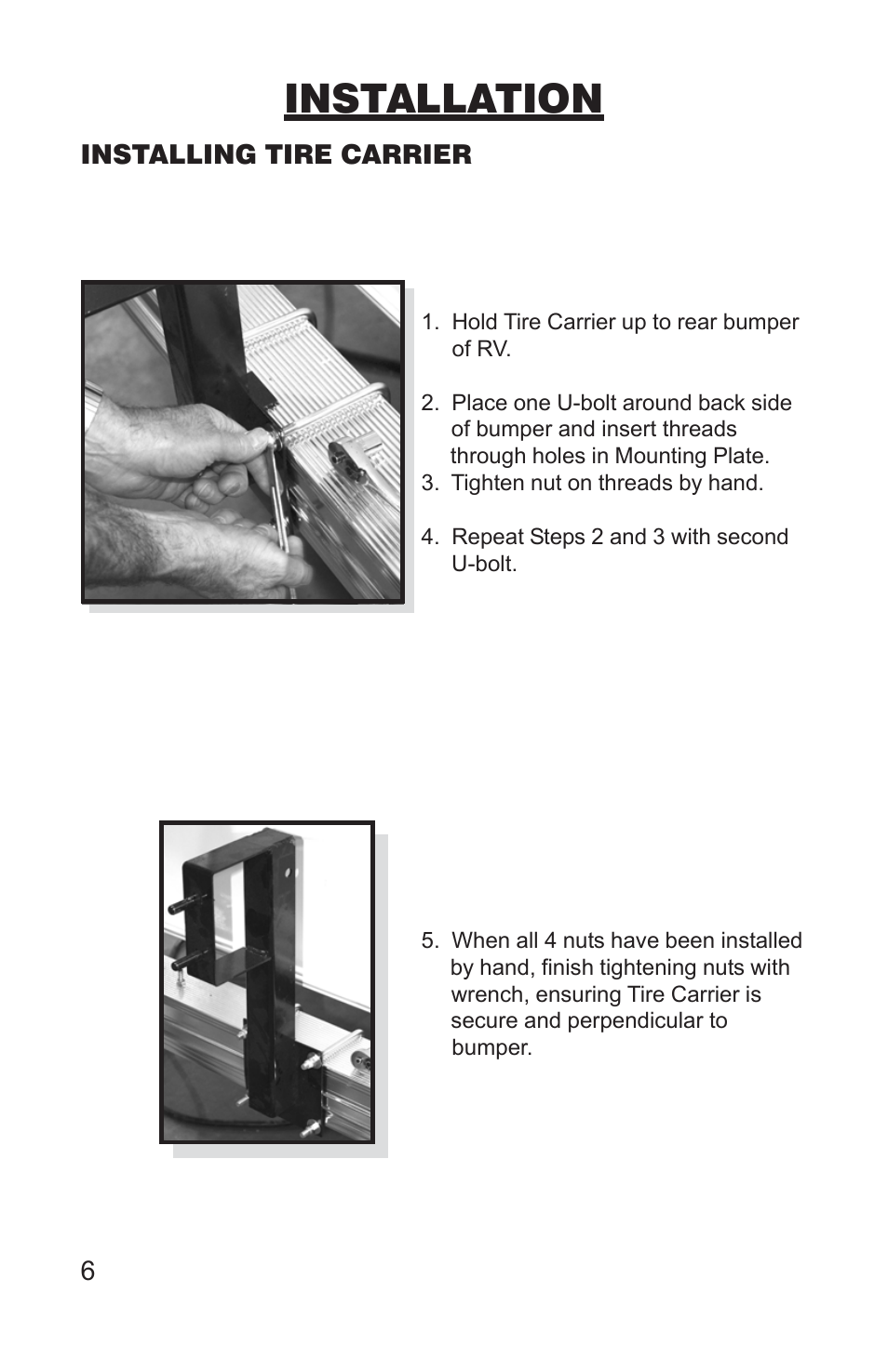 Installation | Lippert Components Bike Rack & Tire Carrier User Manual | Page 5 / 11