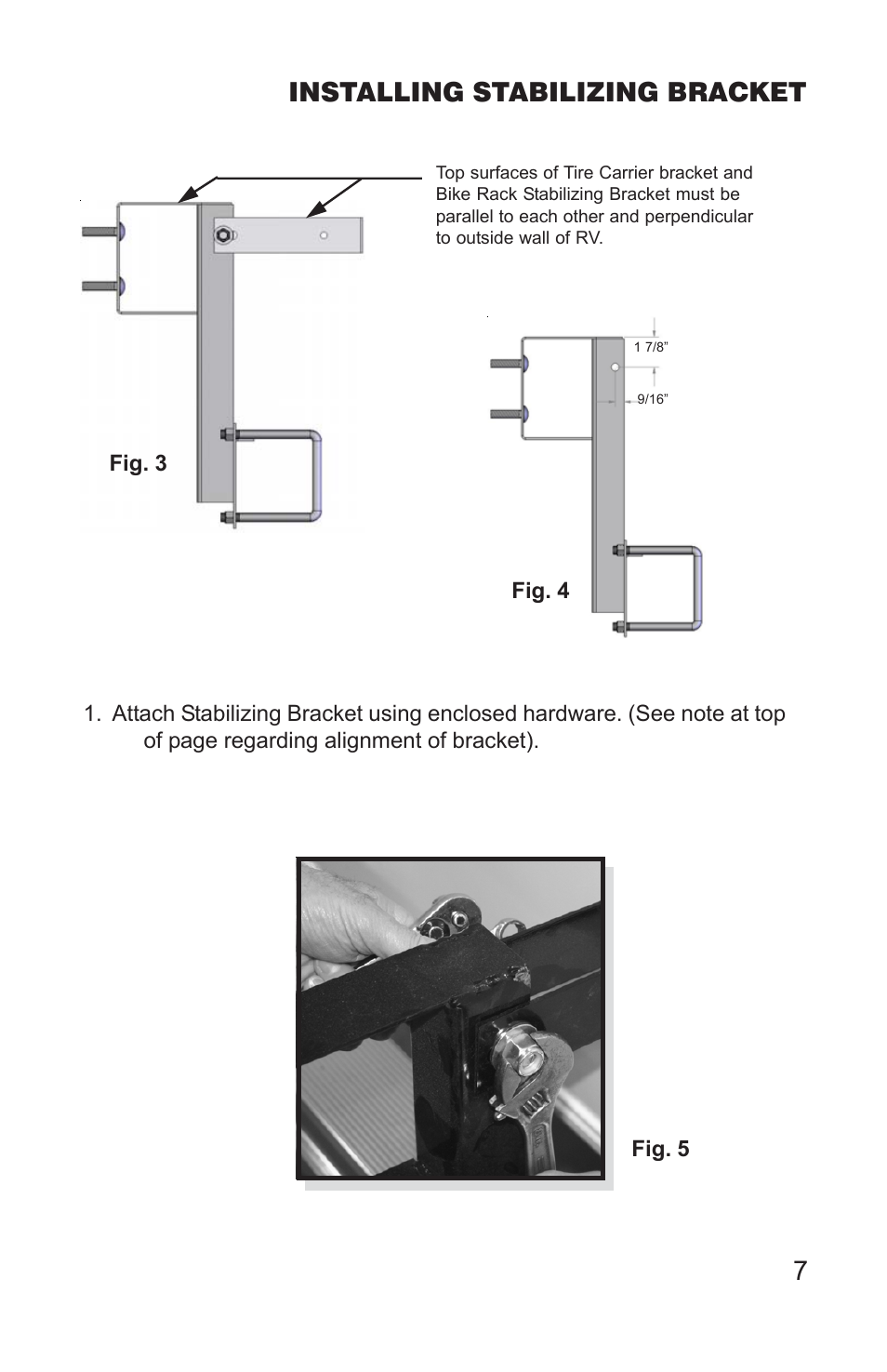 Installing stabilizing bracket 7 | Lippert Components Bike Rack & Tire Carrier User Manual | Page 6 / 11