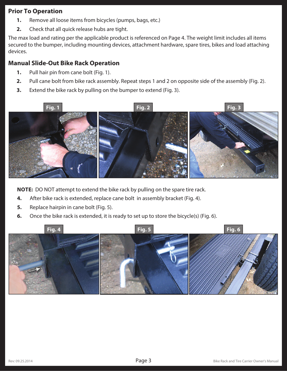 Lippert Components Bike and Tire Rack User Manual | Page 3 / 15