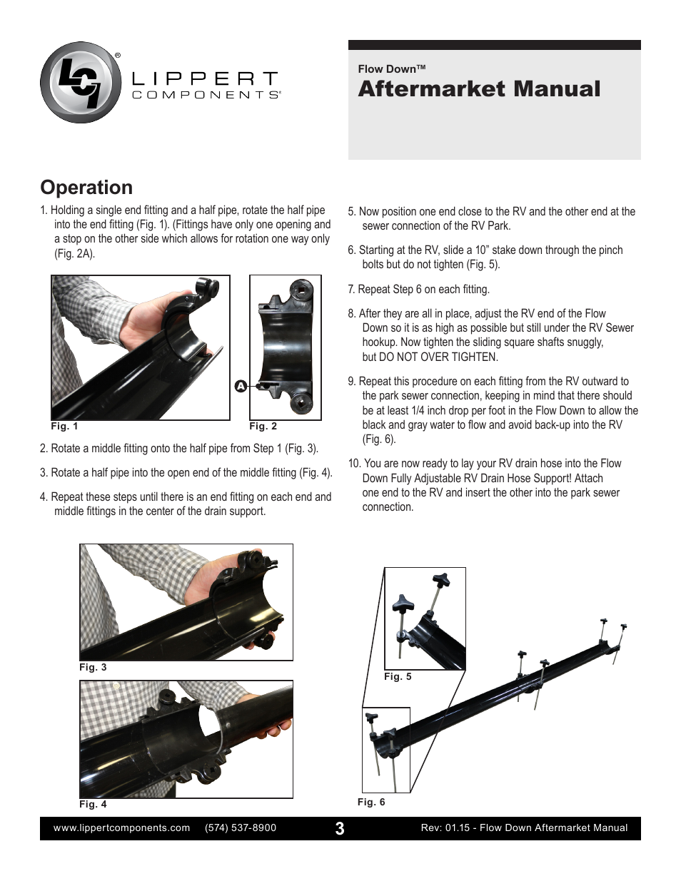 Aftermarket manual, Operation | Lippert Components Flow Down Aftermarket User Manual | Page 3 / 4