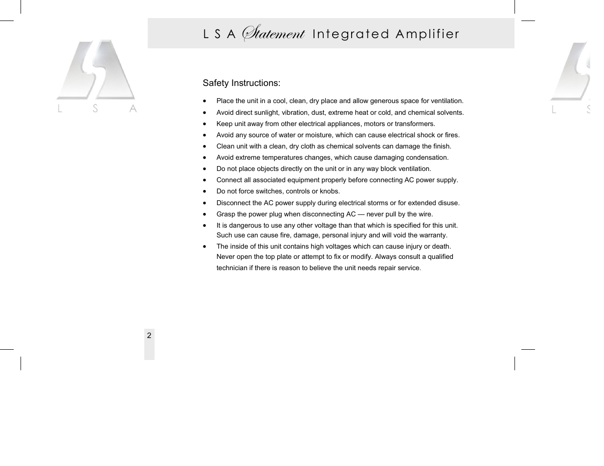Fàtàxåxçà, L s a | Living Sounds Audio Statement User Manual | Page 6 / 16