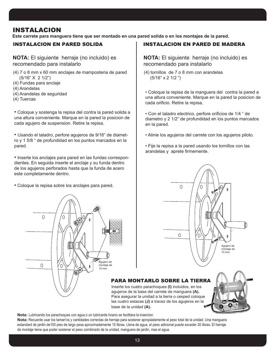 Instalacion | Liberty Garden 698 User Manual | Page 13 / 16