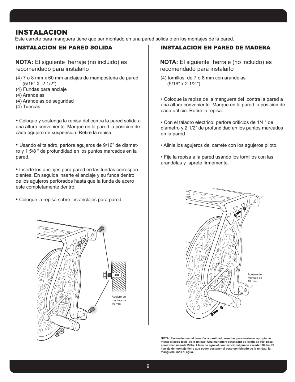 Instalacion | Liberty Garden 704 User Manual | Page 9 / 12