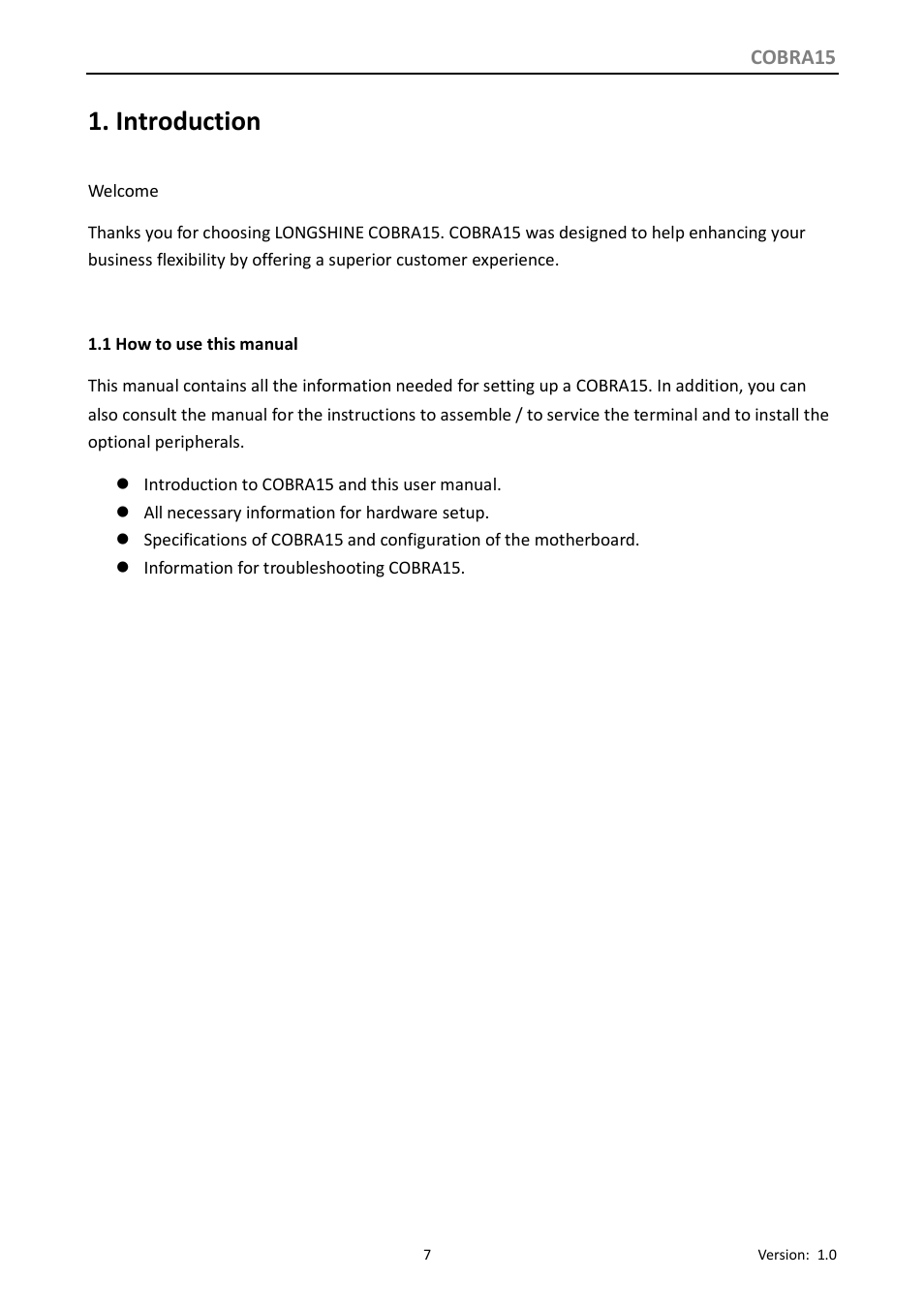 Introduction | Longshine COBRA15 User Manual | Page 7 / 76