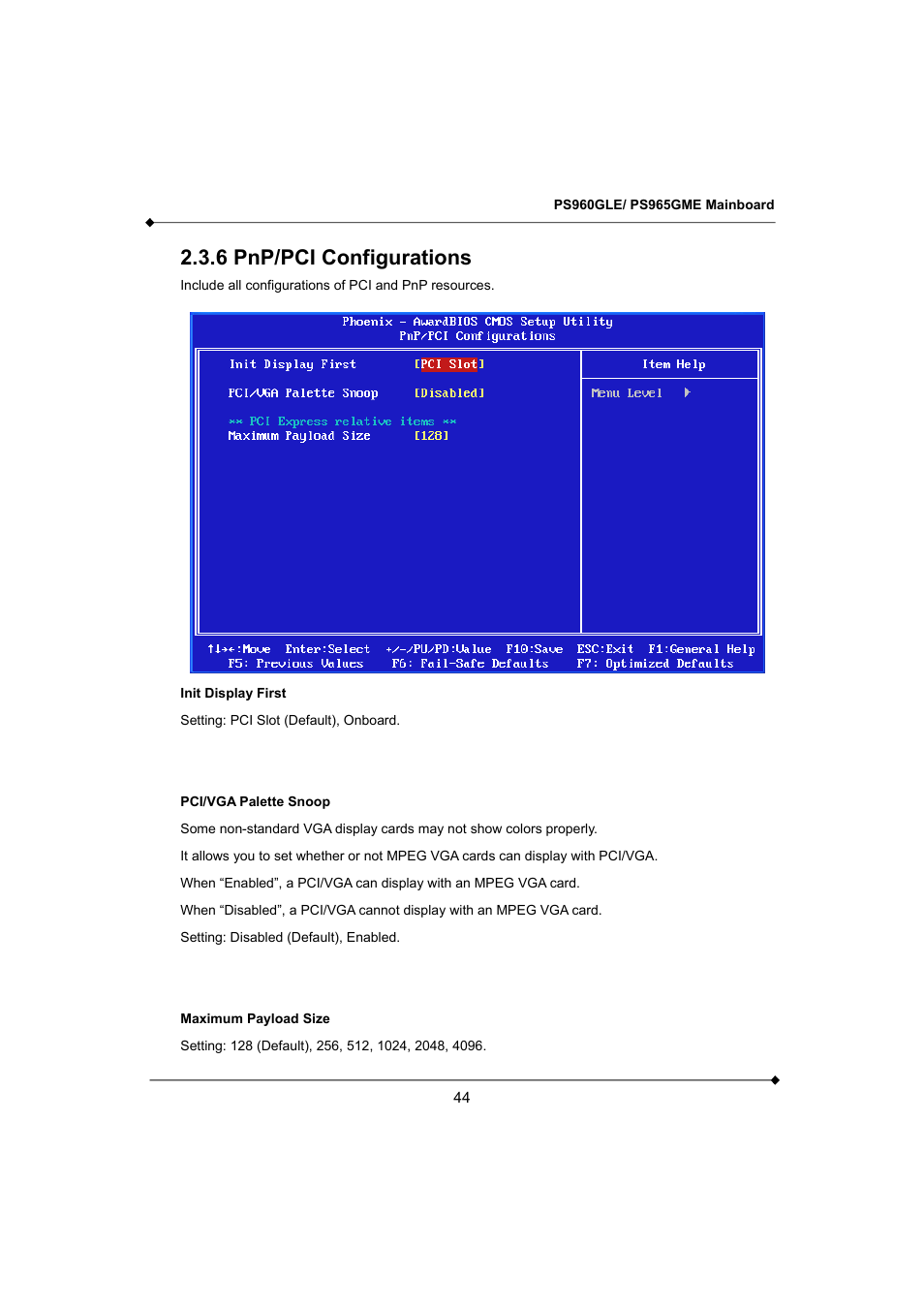 6 pnp/pci configurations | Longshine GFT150 Ver.1.0 User Manual | Page 48 / 55