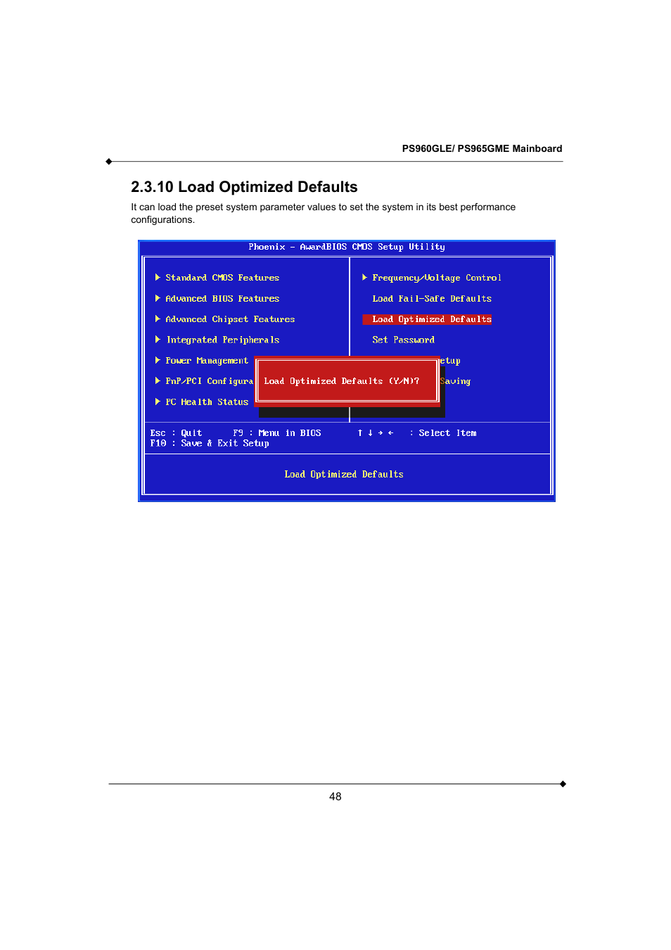 10 load optimized defaults | Longshine GFT150 Ver.1.0 User Manual | Page 52 / 55