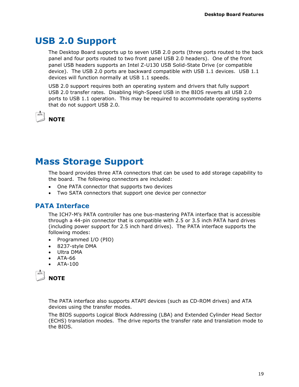 Usb 2.0 support, Mass storage support | Longshine D945GSEJT User Manual | Page 19 / 72