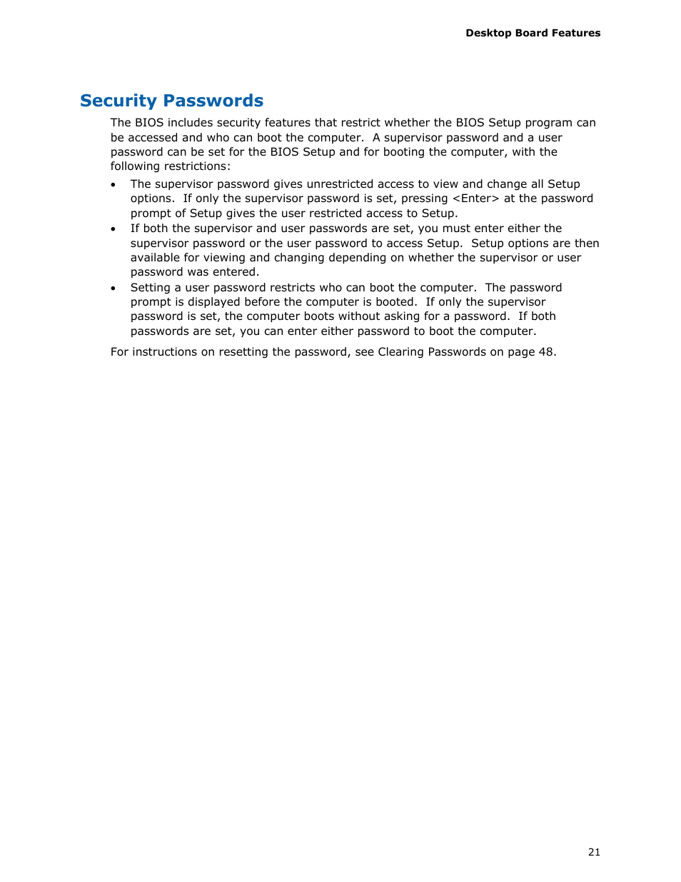 Security passwords | Longshine D945GSEJT User Manual | Page 21 / 72