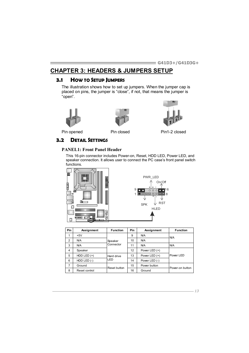 Chapter 3: headers & jumpers setup 3.1 h | Longshine G41D3G+ User Manual | Page 15 / 47