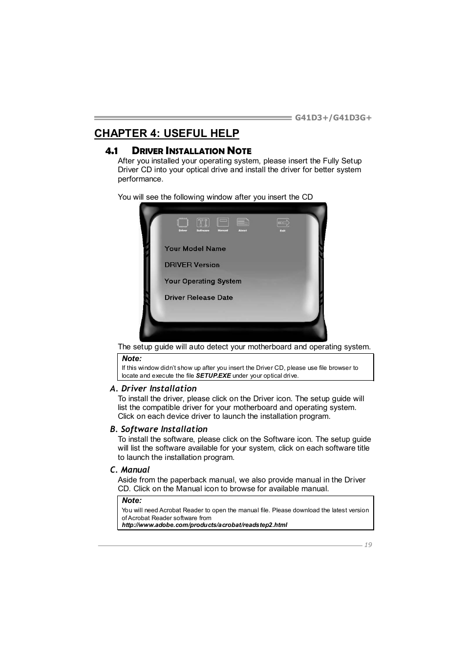 Chapter 4: useful help 4.1 d | Longshine G41D3G+ User Manual | Page 21 / 47