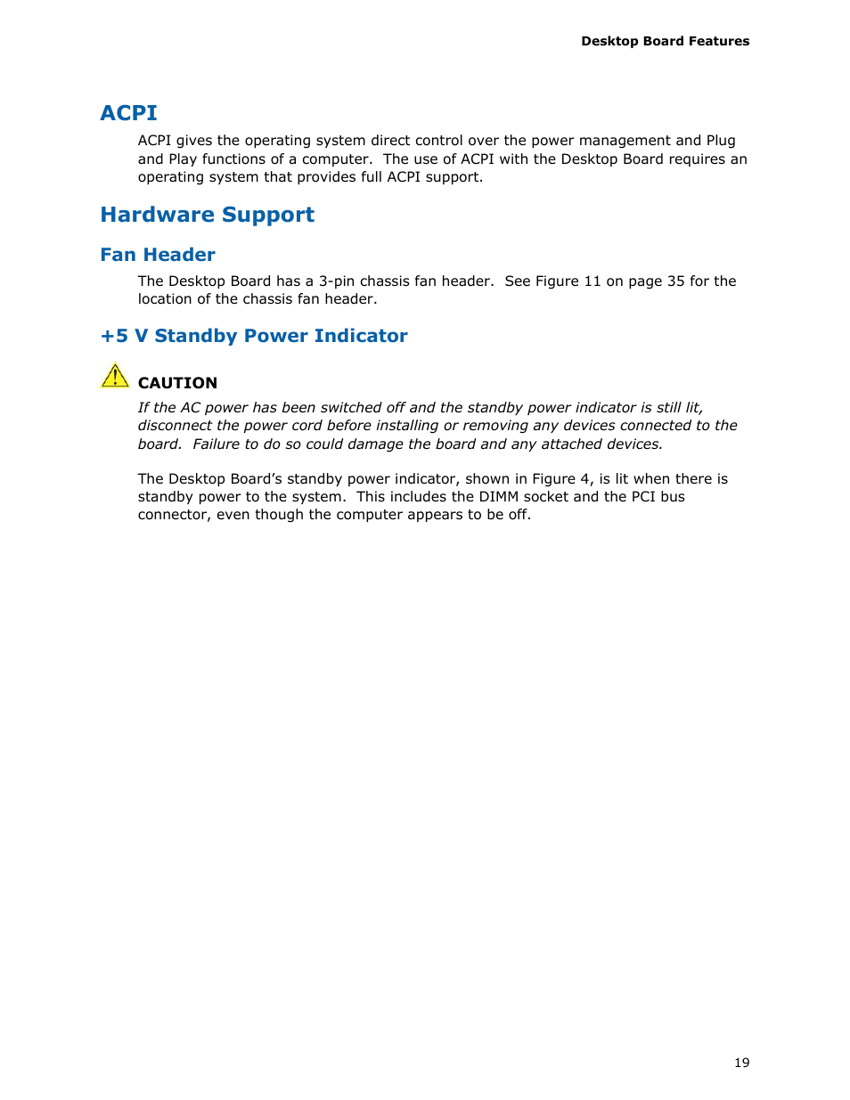 Acpi, Hardware support | Longshine D410PT User Manual | Page 19 / 62