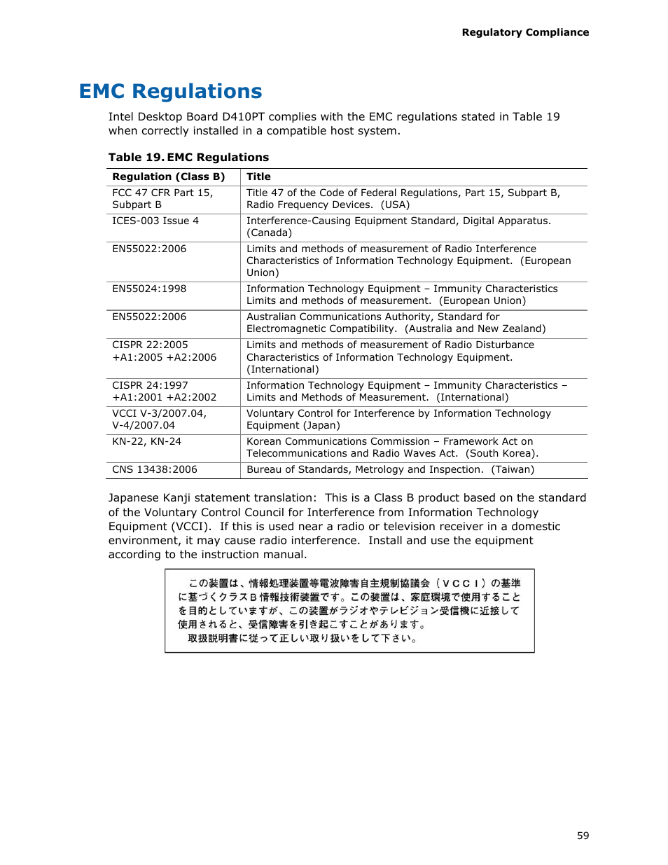 Emc regulations | Longshine D410PT User Manual | Page 59 / 62