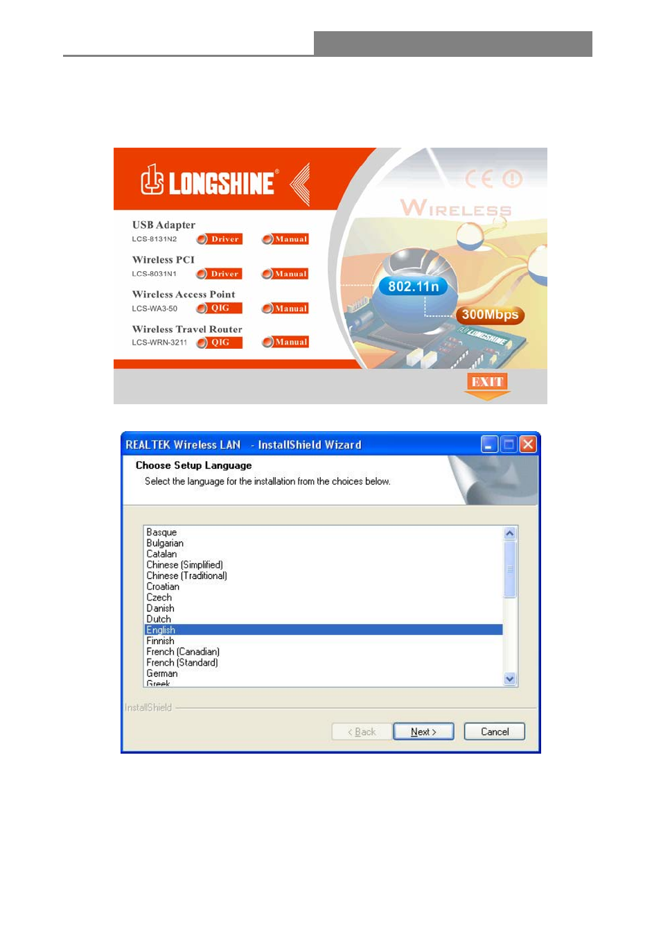 2 software installation, Wireless 11n 1t2r pci card | Longshine LCS-8031N1 User Manual | Page 9 / 60