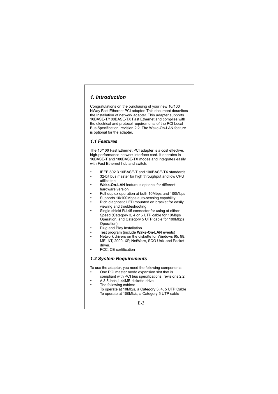 Introduction, 1 features, 2 system requirements | Longshine LCS-8038TXR7 User Manual | Page 3 / 61