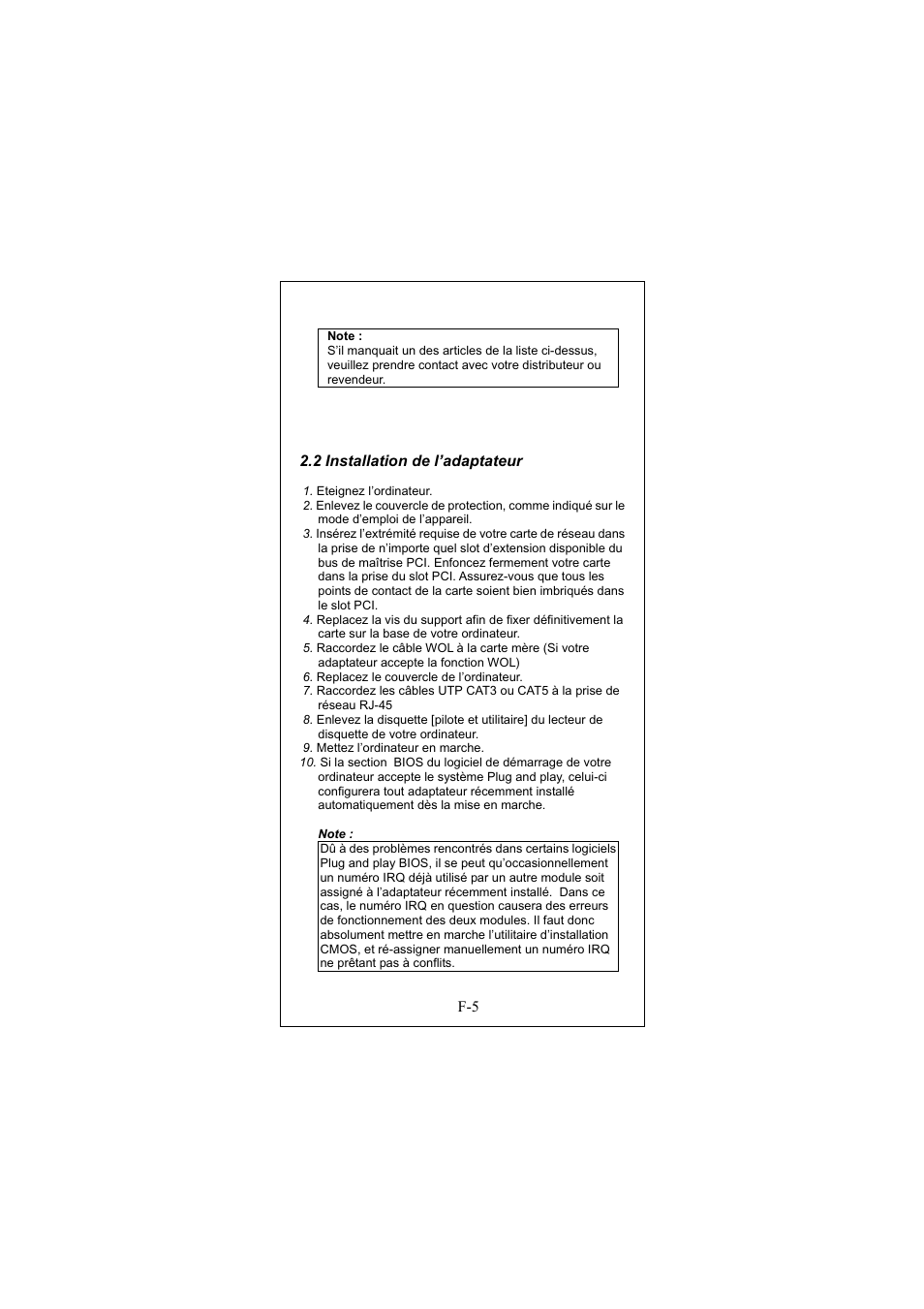 2 installation de l’adaptateur | Longshine LCS-8038TXR7 User Manual | Page 41 / 61