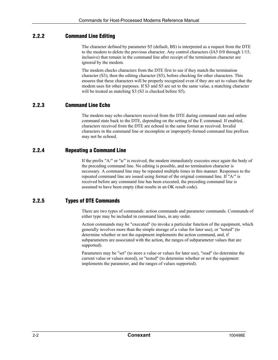 Command line editing, Command line echo, Repeating a command line | Types of dte commands | Longshine LCS-8056C2 User Manual | Page 12 / 162