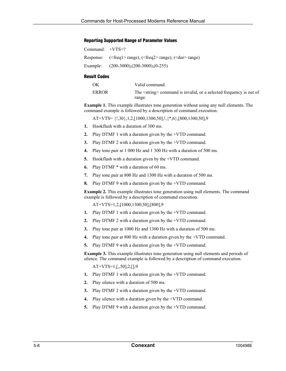 Reporting supported range of parameter values, Result codes | Longshine LCS-8056C2 User Manual | Page 140 / 162