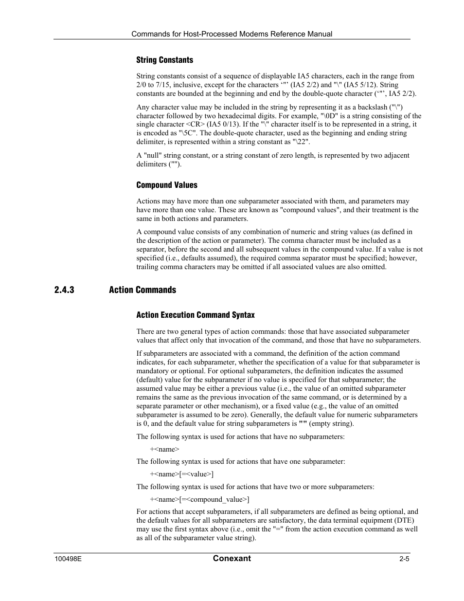 String constants, Compound values, Action commands | Action execution command syntax | Longshine LCS-8056C2 User Manual | Page 15 / 162