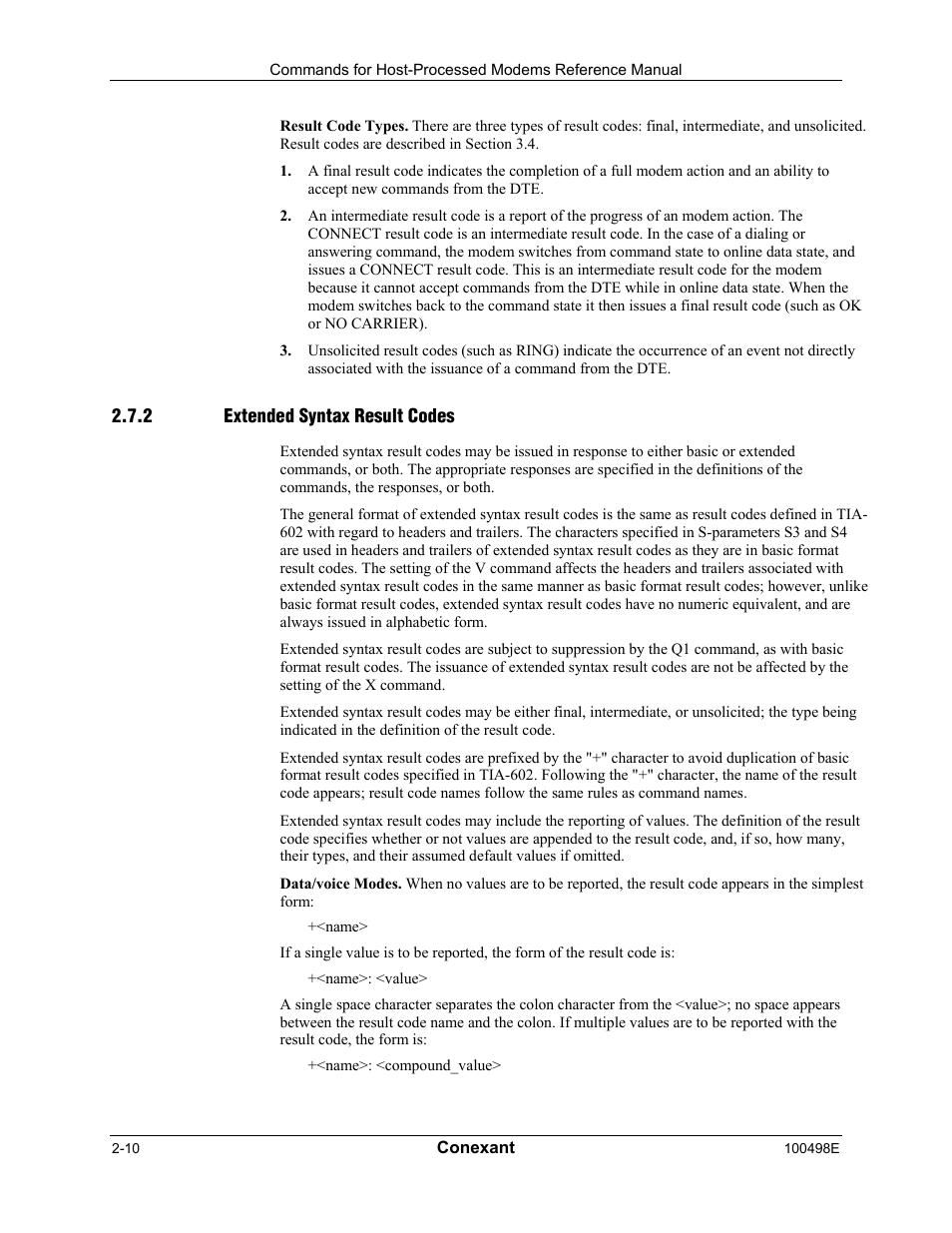 Extended syntax result codes | Longshine LCS-8056C2 User Manual | Page 20 / 162