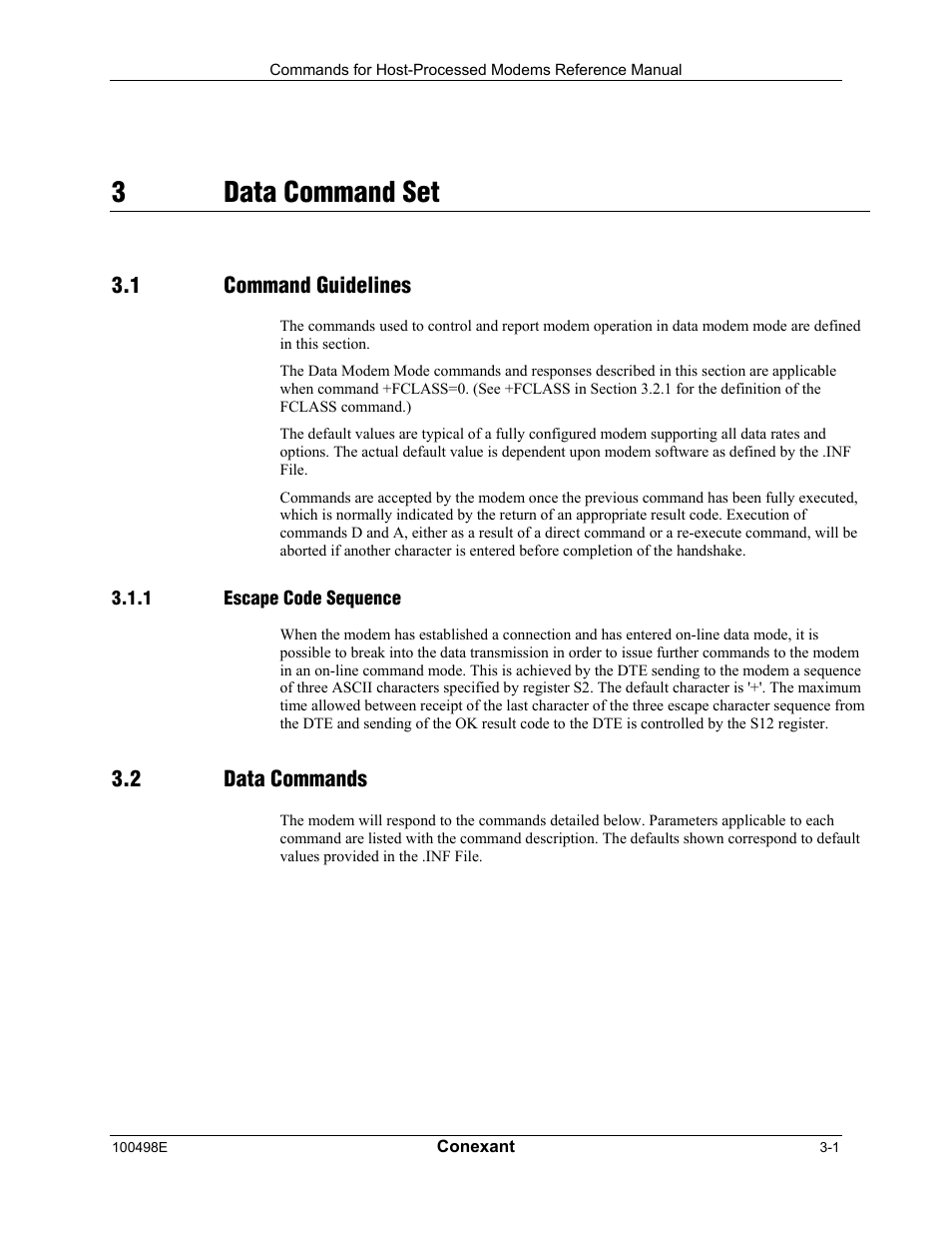 Data command set, Command guidelines, Escape code sequence | Data commands, 3data command set | Longshine LCS-8056C2 User Manual | Page 23 / 162