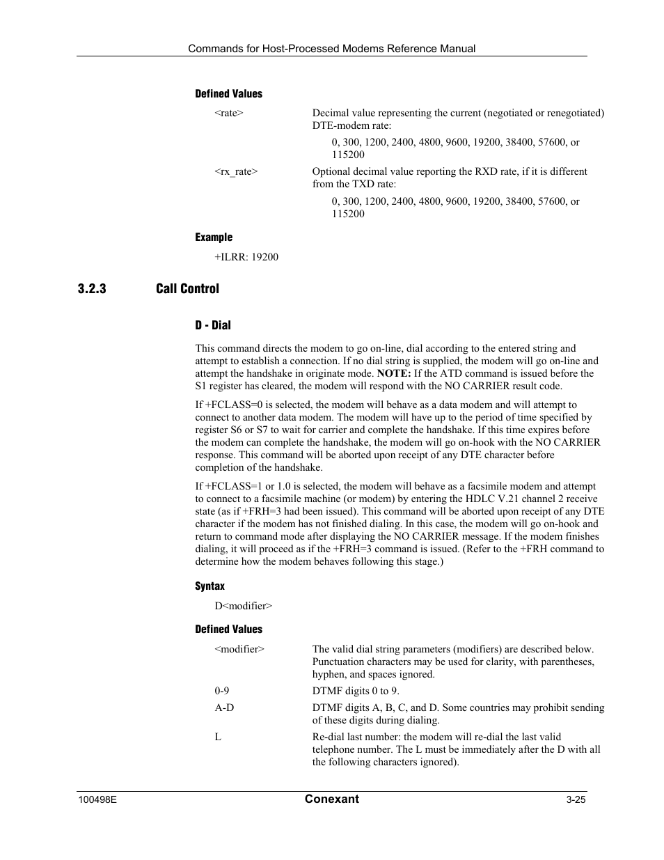 Defined values, Example, Call control | D - dial, Syntax | Longshine LCS-8056C2 User Manual | Page 47 / 162