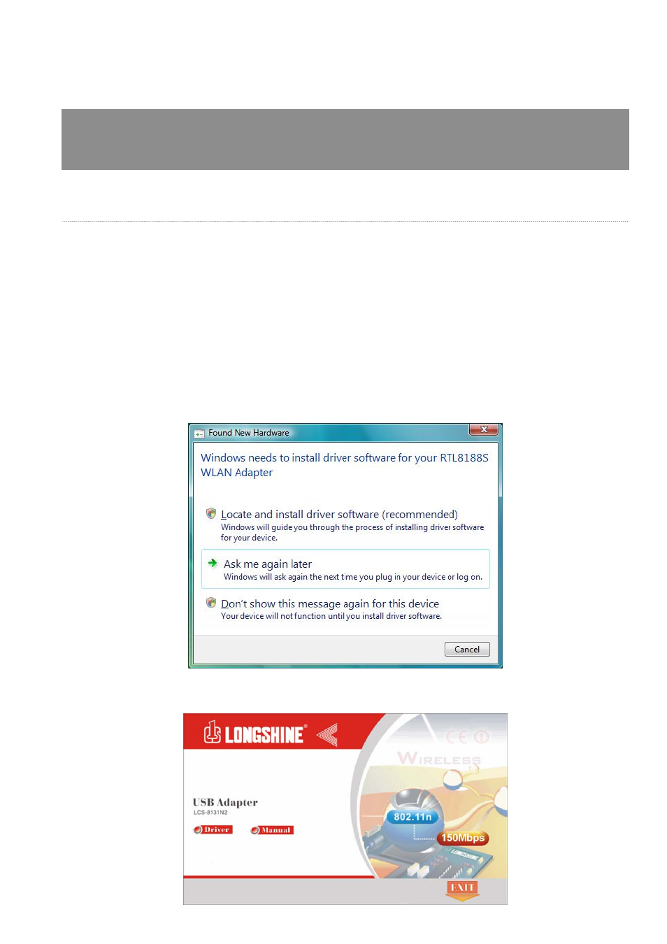 Appendix, Windows vista driver installation | Longshine LCS-8131N2 User Manual | Page 24 / 127