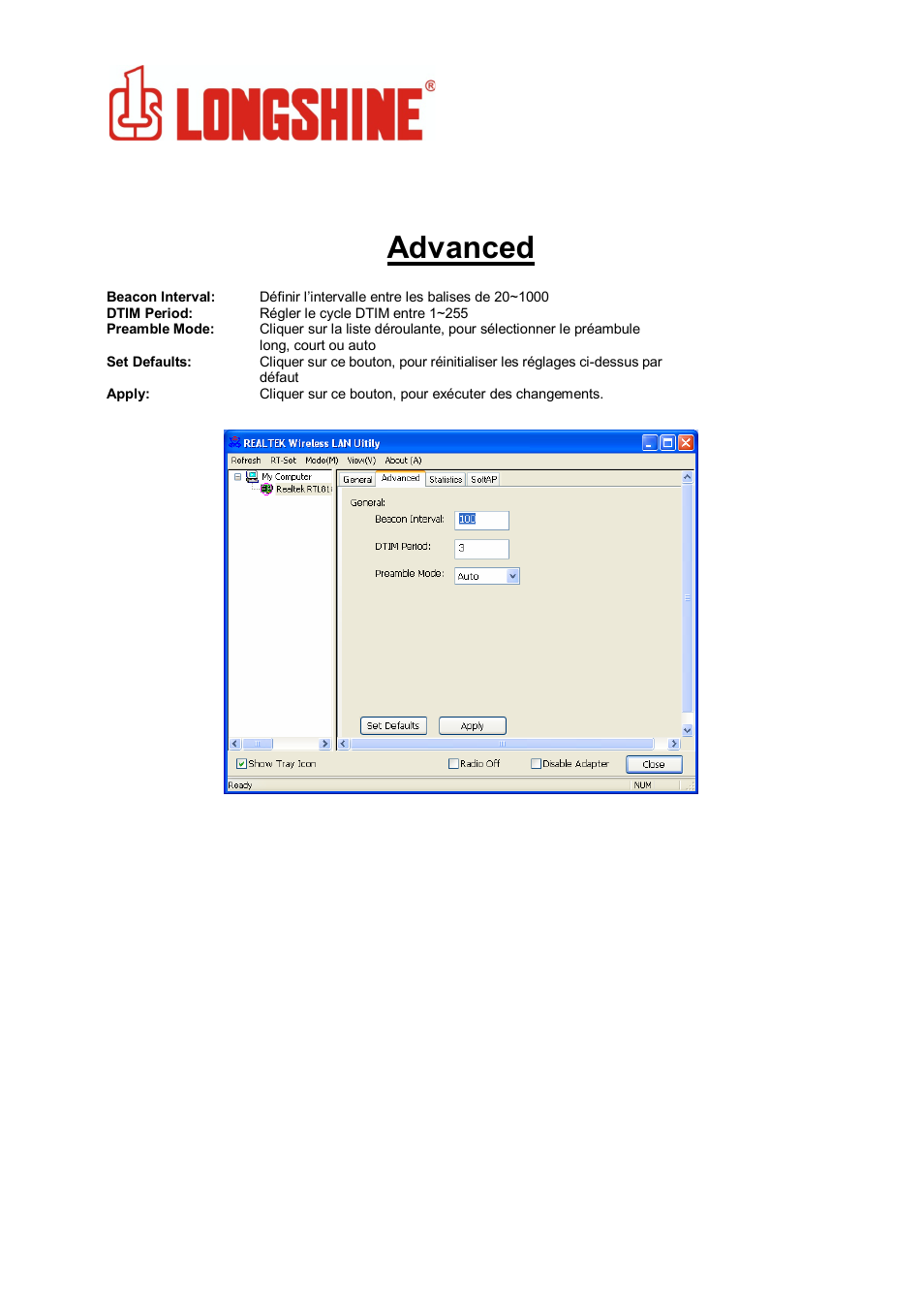 Advanced, Wlan general | Longshine LCS-8131N3 User Manual | Page 102 / 347