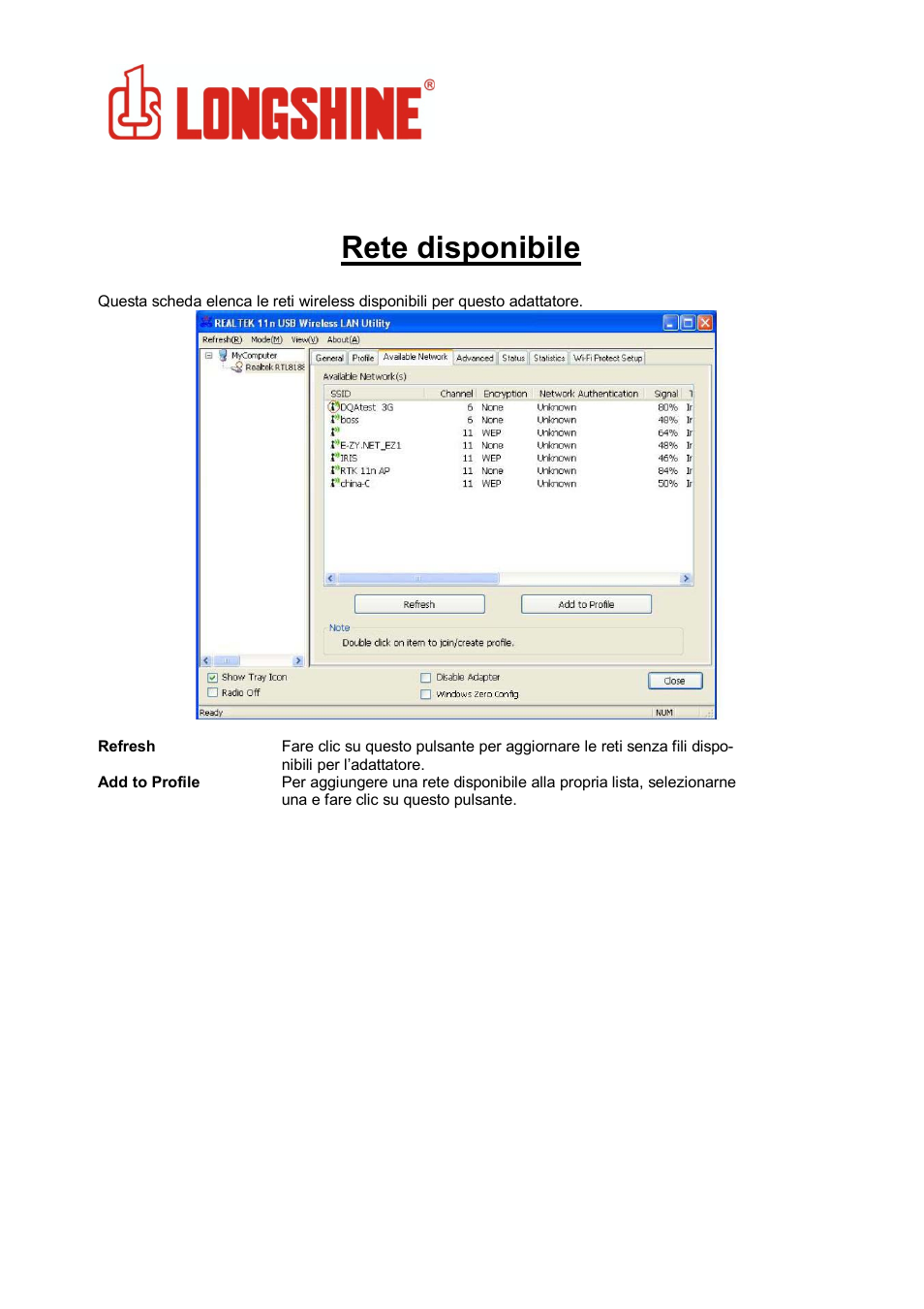 Rete disponibile, Wlan general | Longshine LCS-8131N3 User Manual | Page 159 / 347