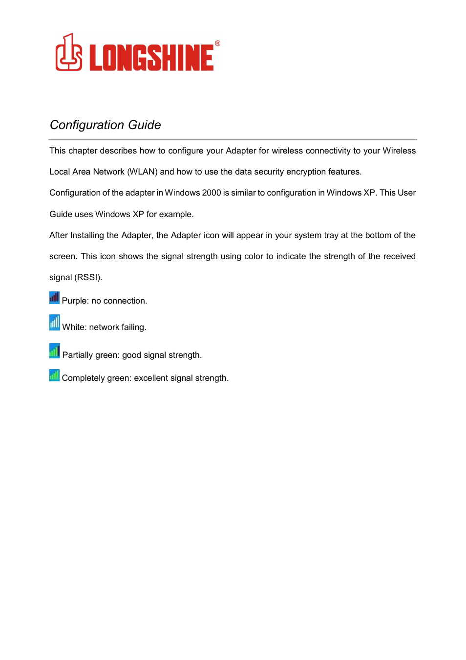 Wlan general, Configuration guide | Longshine LCS-8131N3 User Manual | Page 17 / 347