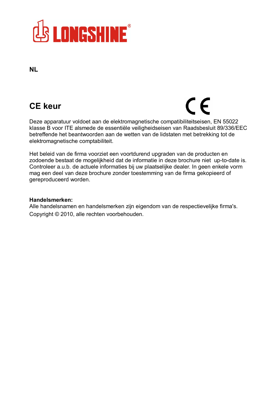 Wlan general, Ce keur | Longshine LCS-8131N3 User Manual | Page 175 / 347