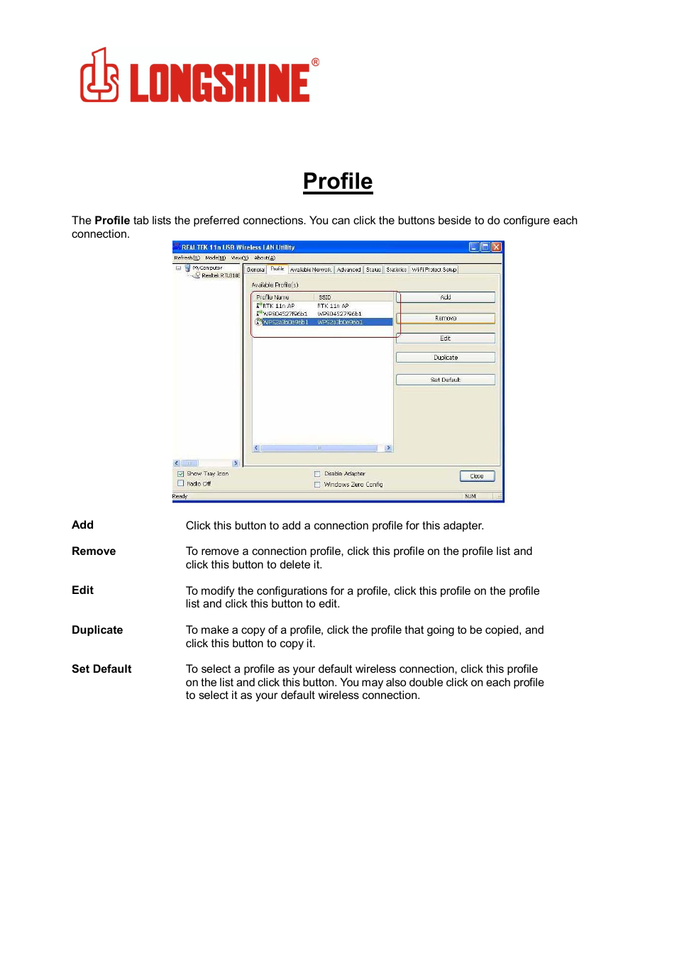 Profile, Wlan general | Longshine LCS-8131N3 User Manual | Page 19 / 347