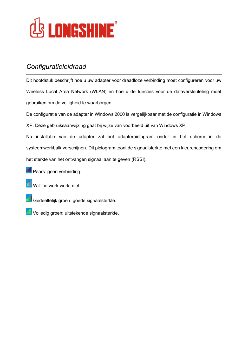 Wlan general, Configuratieleidraad | Longshine LCS-8131N3 User Manual | Page 191 / 347