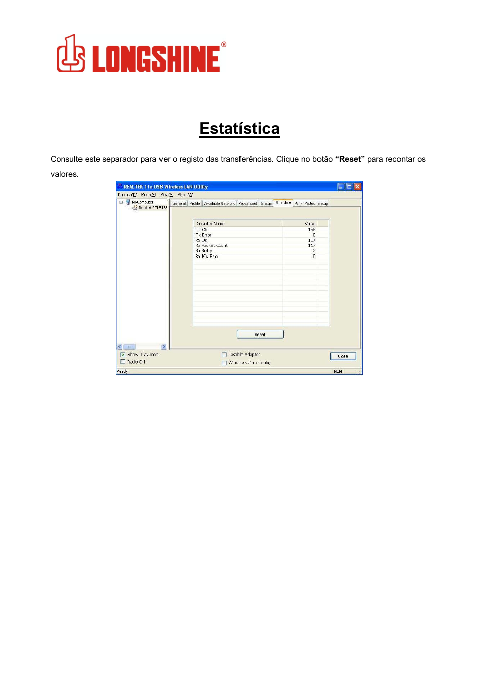 Estatística, Wlan general | Longshine LCS-8131N3 User Manual | Page 231 / 347