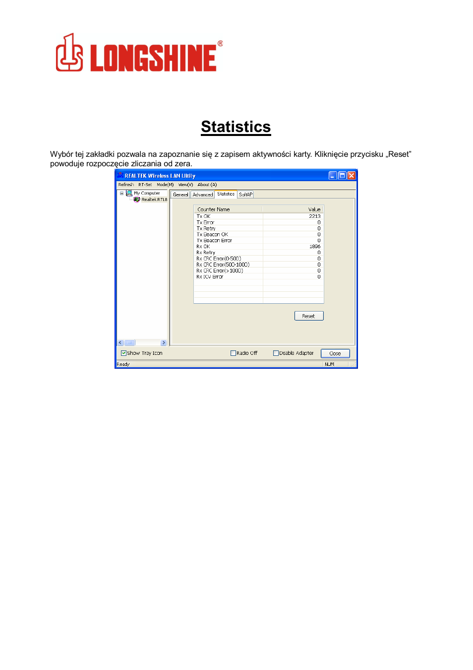 Statistics, Wlan general | Longshine LCS-8131N3 User Manual | Page 275 / 347