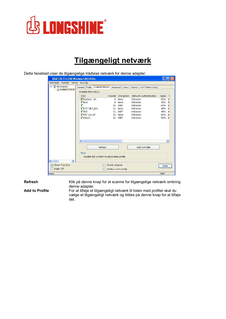 Tilgængeligt netværk, Wlan general | Longshine LCS-8131N3 User Manual | Page 330 / 347