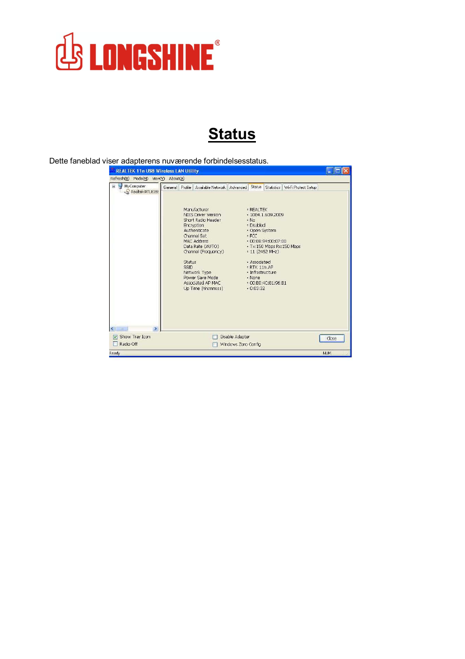 Status, Wlan general | Longshine LCS-8131N3 User Manual | Page 332 / 347