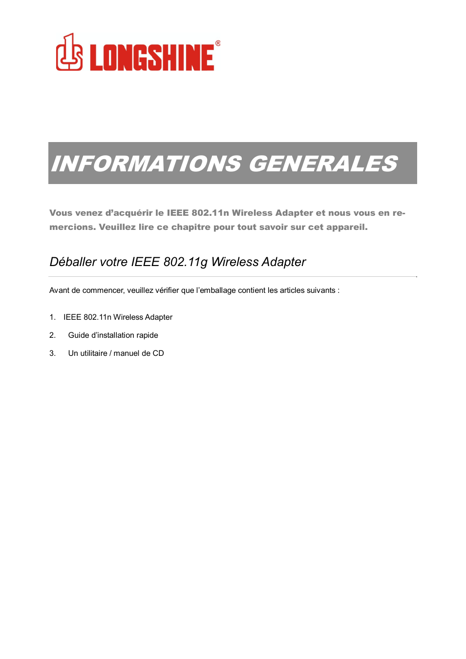 Informations generales, Wlan general | Longshine LCS-8131N3 User Manual | Page 72 / 347