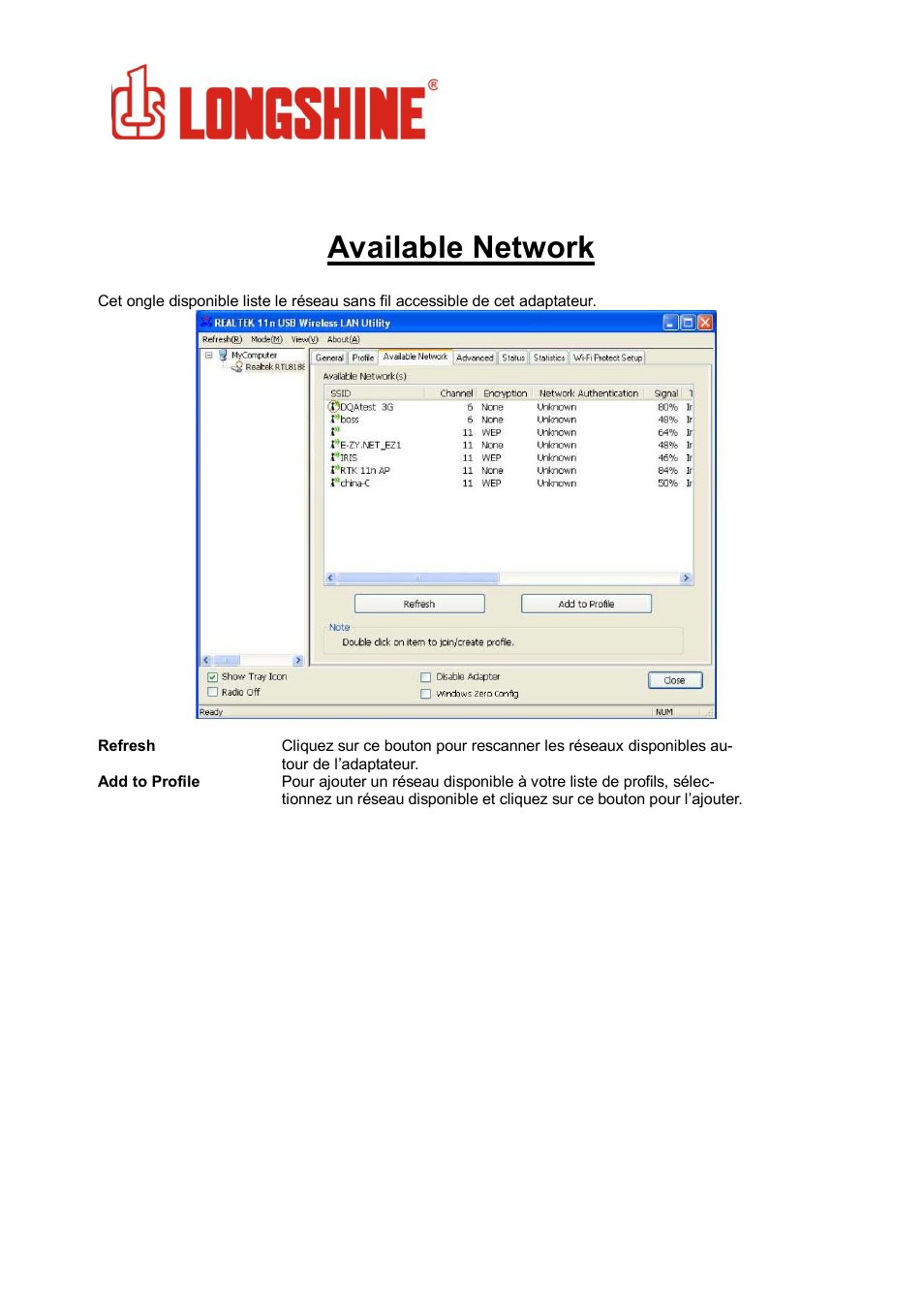 Available network, Wlan general | Longshine LCS-8131N3 User Manual | Page 90 / 347