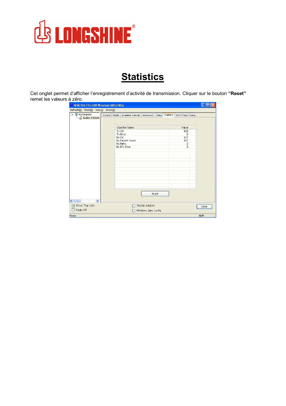 Statistics, Wlan general | Longshine LCS-8131N3 User Manual | Page 93 / 347