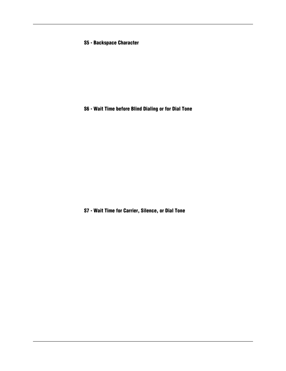 S5 - backspace character, S7 - wait time for carrier, silence, or dial tone | Longshine LCS-8156C1 User Manual | Page 121 / 194