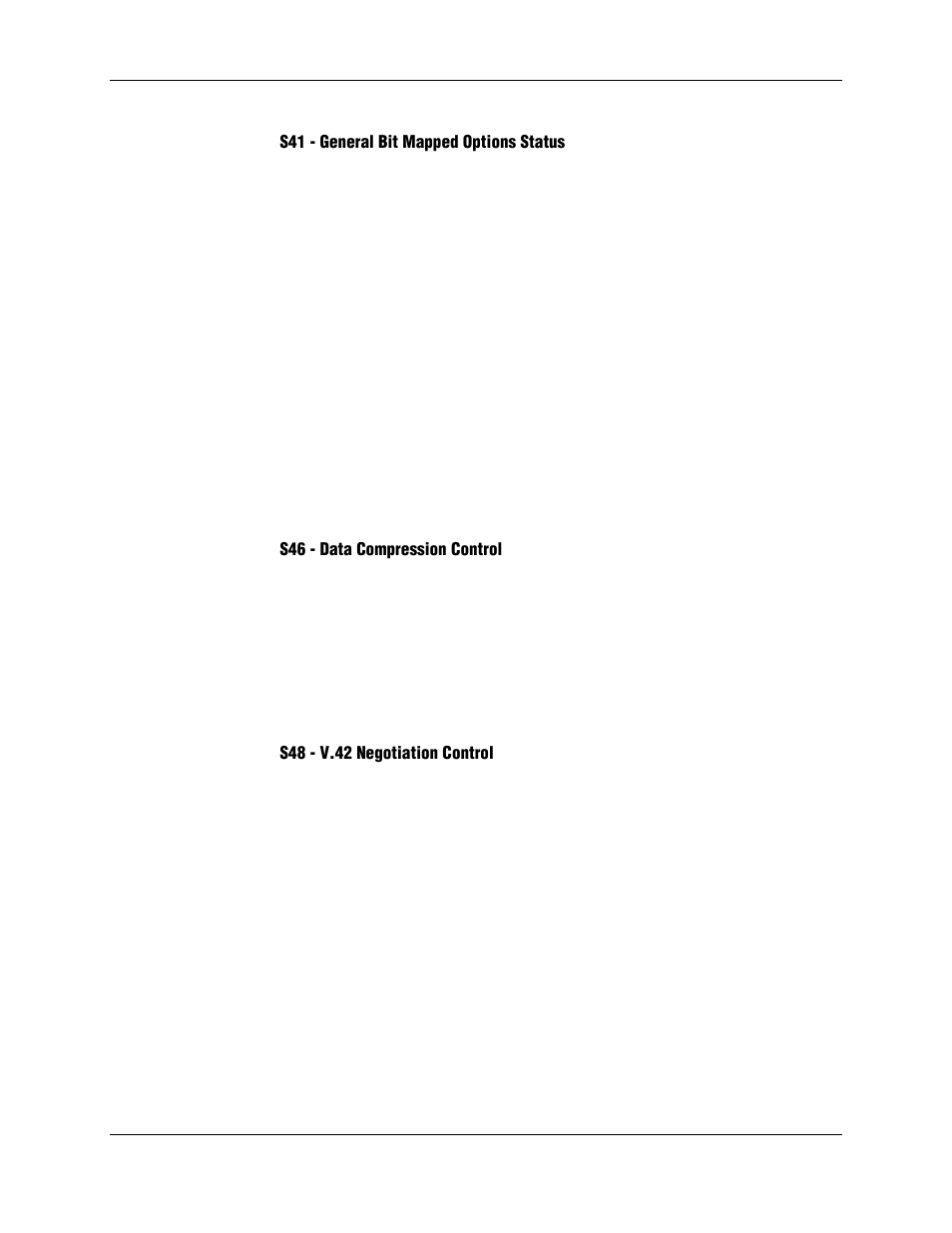 S41 - general bit mapped options status, S46 - data compression control, S48 - v.42 negotiation control | Longshine LCS-8156C1 User Manual | Page 133 / 194