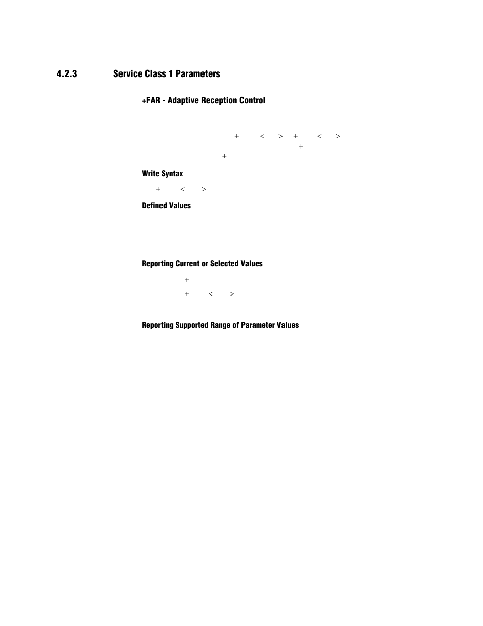 3 service class 1 parameters, Far - adaptive reception control, Write syntax | Defined values, Reporting current or selected values, Reporting supported range of parameter values | Longshine LCS-8156C1 User Manual | Page 155 / 194