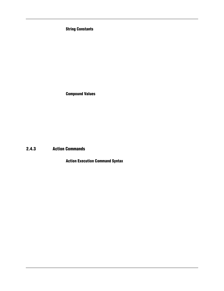 String constants, Compound values, 3 action commands | Action execution command syntax | Longshine LCS-8156C1 User Manual | Page 17 / 194