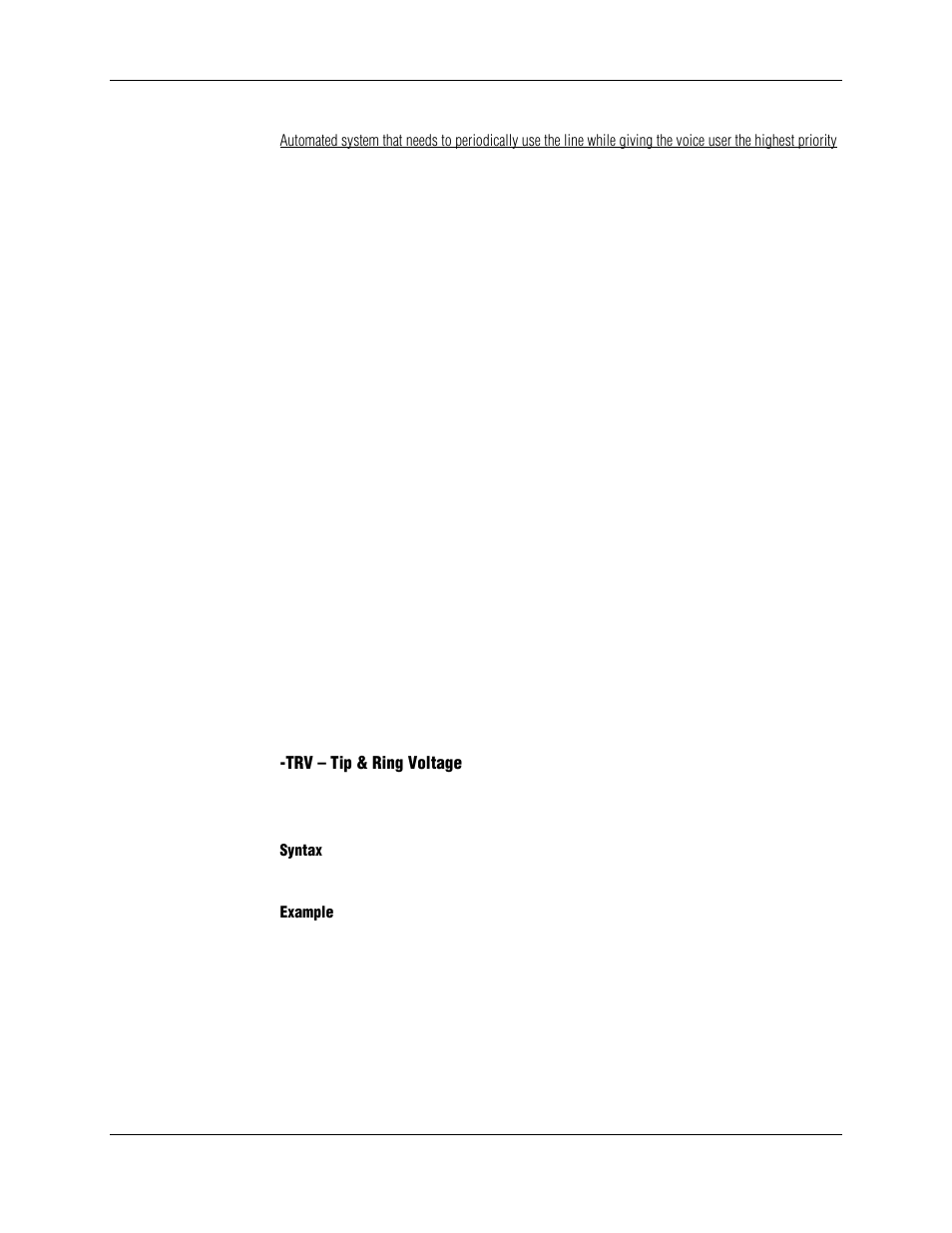 Trv – tip & ring voltage, Syntax, Example | Longshine LCS-8156C1 User Manual | Page 75 / 194