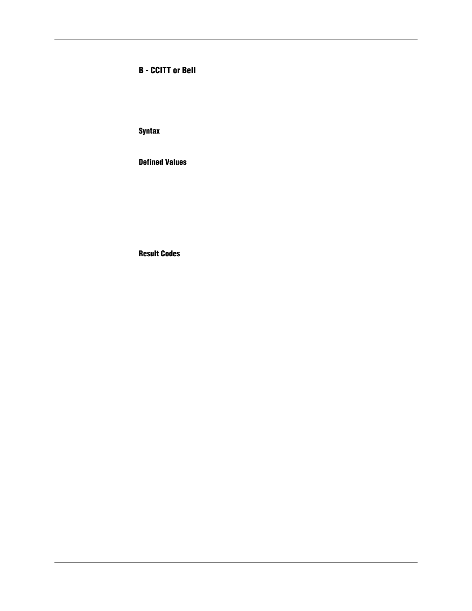B - ccitt or bell, Syntax, Defined values | Result codes | Longshine LCS-8156C1 User Manual | Page 82 / 194