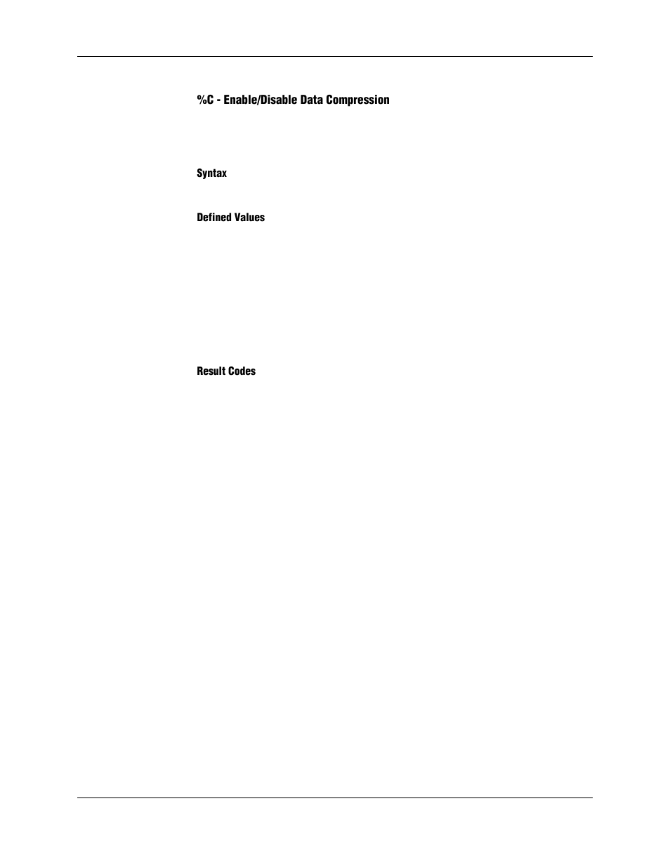 C - enable/disable data compression, Syntax, Defined values | Result codes | Longshine LCS-8156C1 User Manual | Page 97 / 194