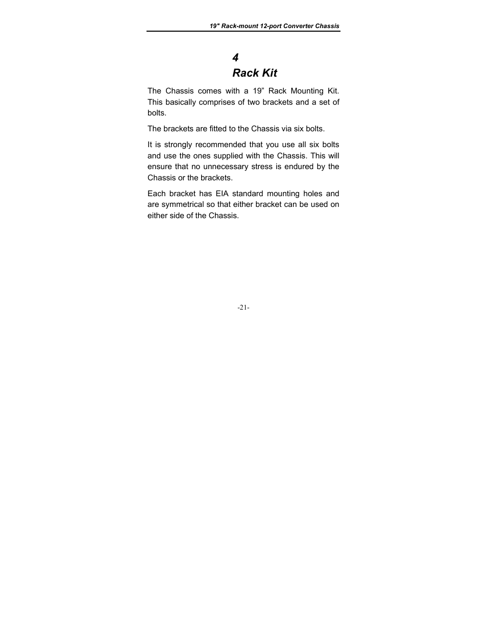 Rack kit, 4 rack kit | Longshine LCS-C819 User Manual | Page 24 / 29