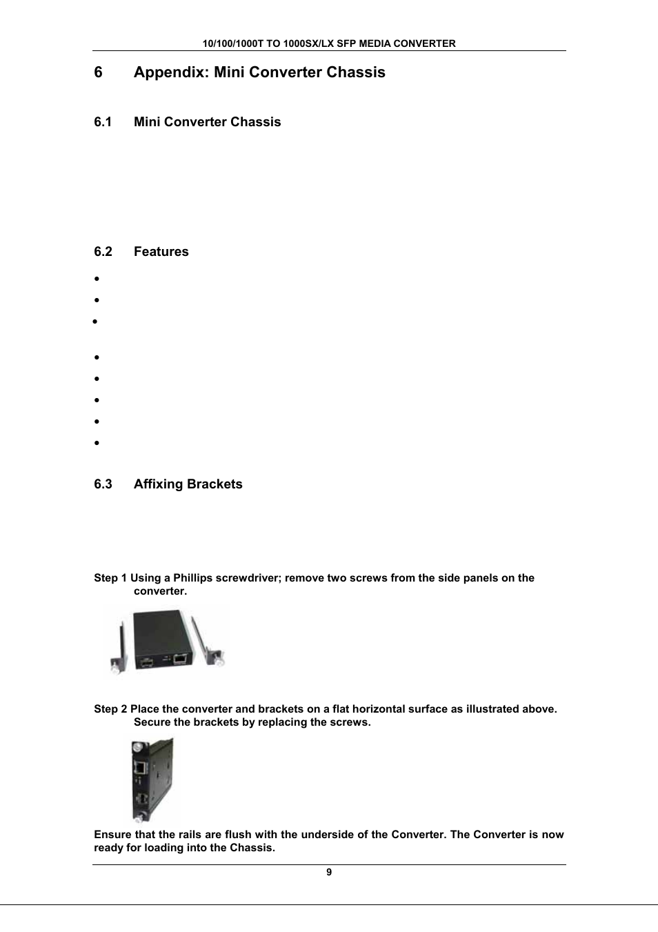 6appendix: mini converter chassis | Longshine LCS-C862 User Manual | Page 12 / 13